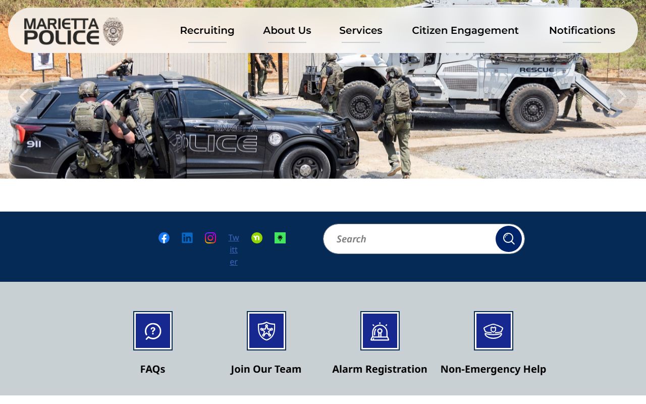 Marietta Police Department website for 72 hour booking information