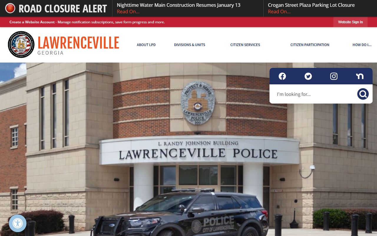 Lawrenceville Police Department website for arrest and booking info