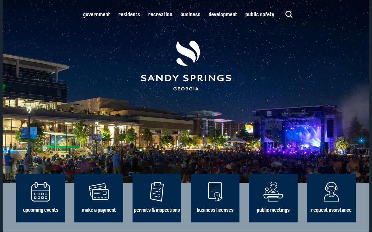 Sandy Springs city website for police and municipal information