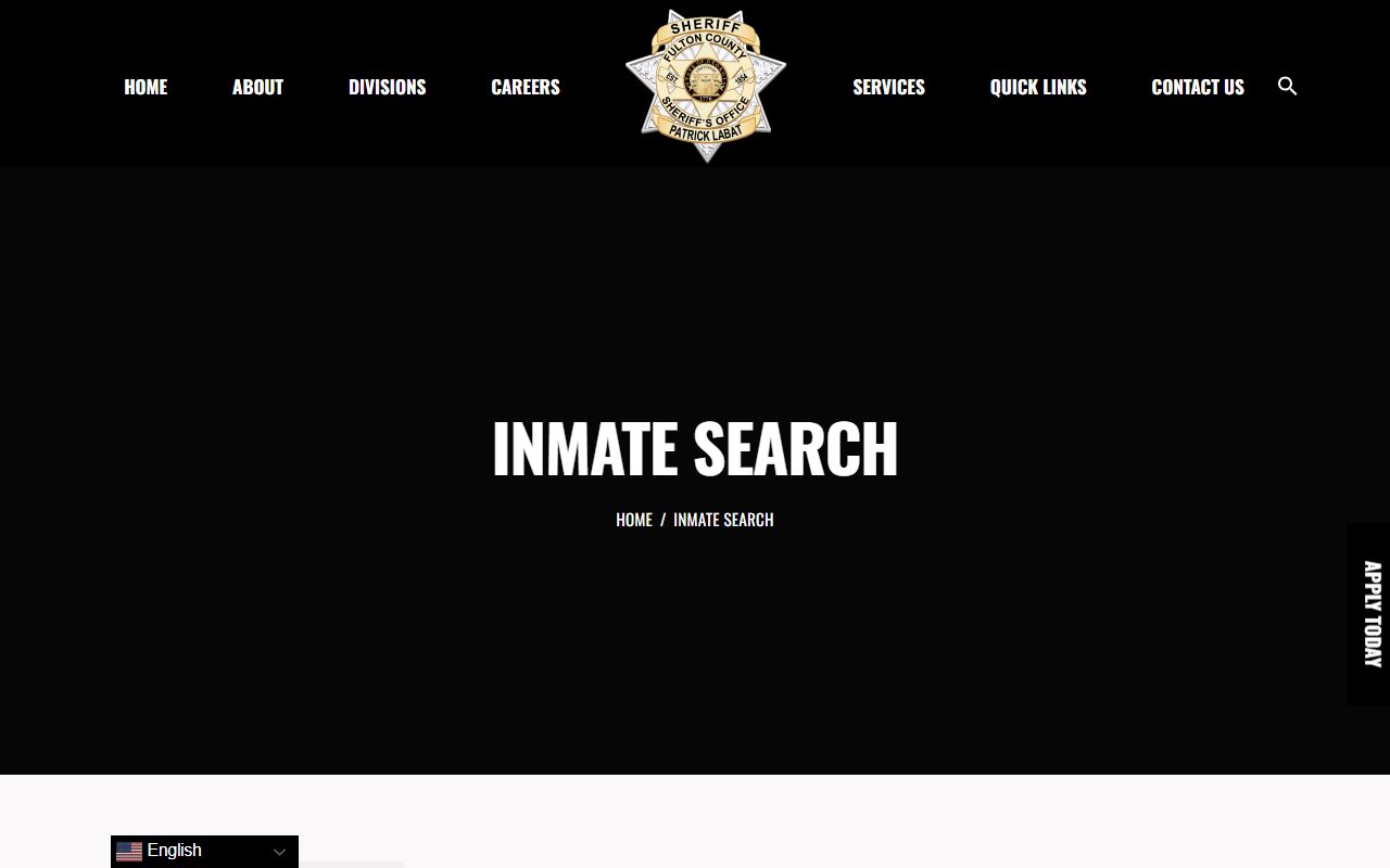 Fulton County inmate search page for 72 hour booking records