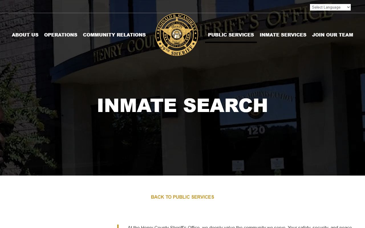 Henry County inmate search portal for 72 hour booking records