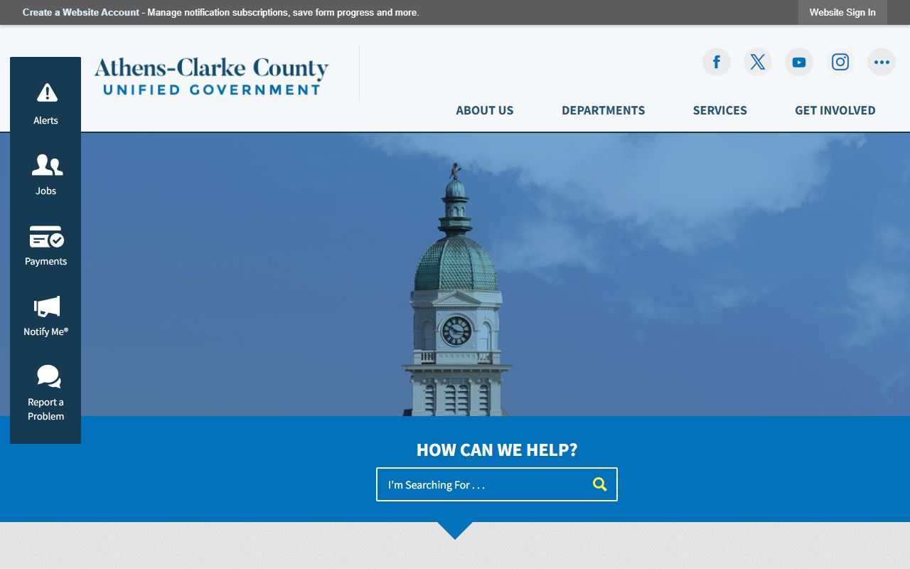Athens-Clarke County government portal for 72 hour booking