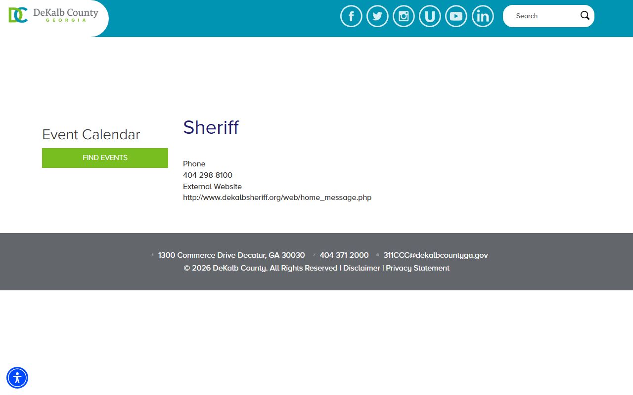 DeKalb County Sheriff page for 72 hour booking information