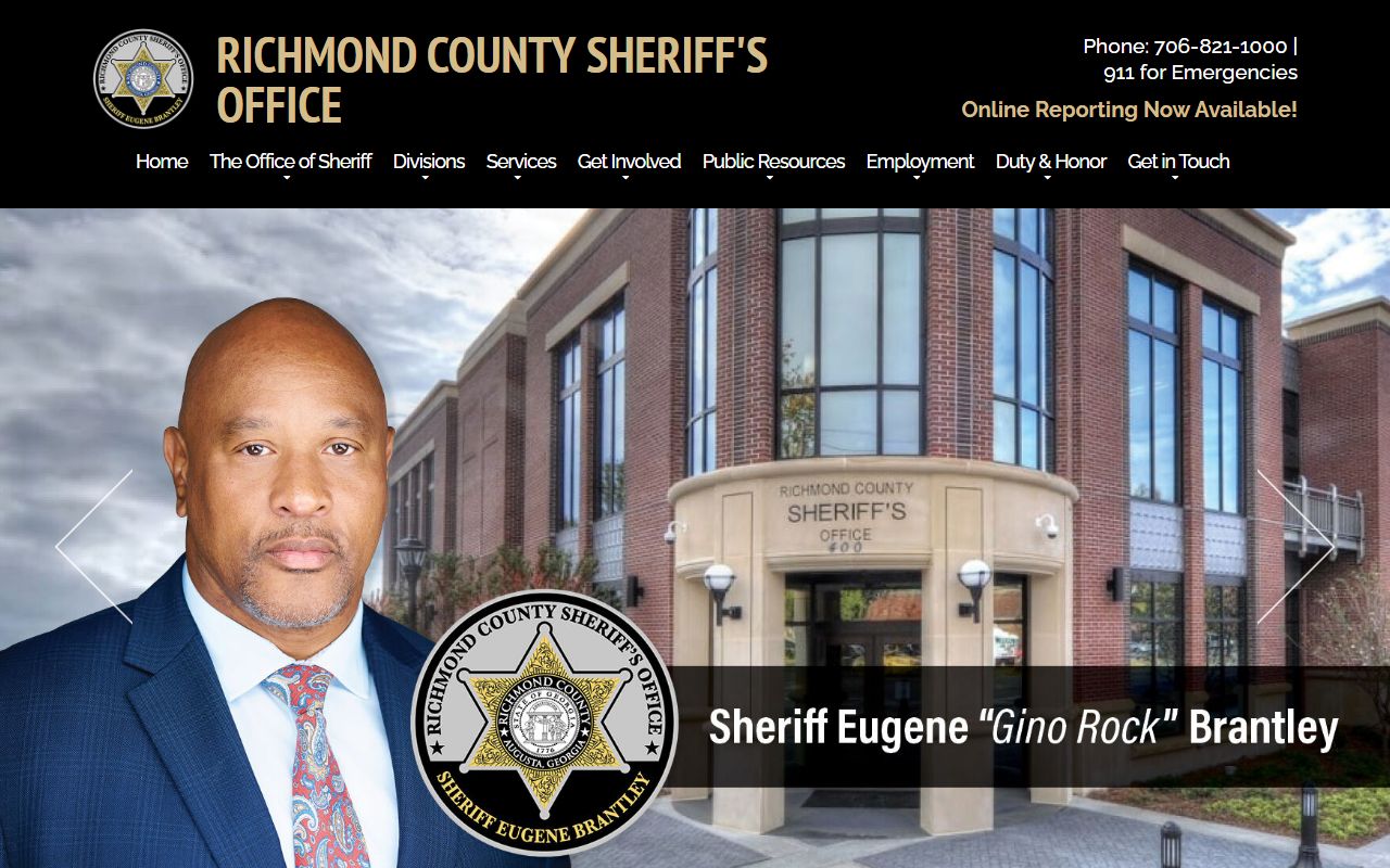 Richmond County Sheriff Office website 72 hour booking